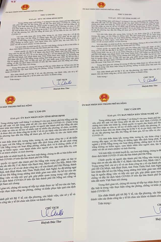 Chủ tịch Đà Nẵng gửi thư cảm ơn các đơn vị hỗ trợ chống dịch Covid-19 - Ảnh 1.