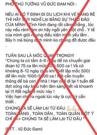 Đăng tin giả về lời Phó Thủ tướng, cô gái ở Hà Nội bị xử phạt - Ảnh 1.