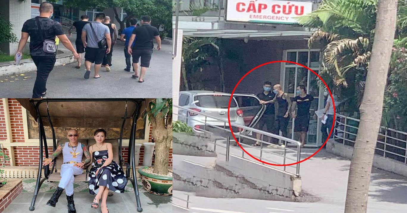 Hình ảnh 'giang hồ' Phú Lê bị còng tay đi vào bệnh viện Đức Giang