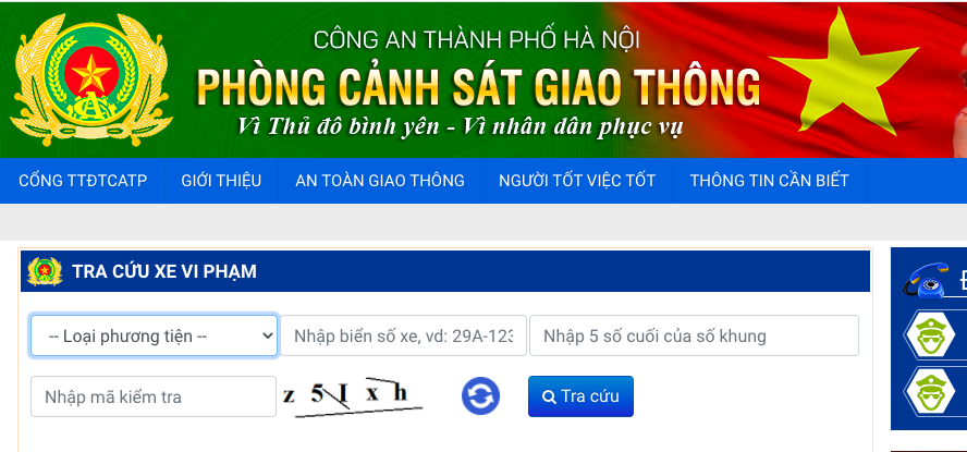 Công dân có thể tra cứu xe vi phạm qua website của Công an Hà Nội - Ảnh 1.