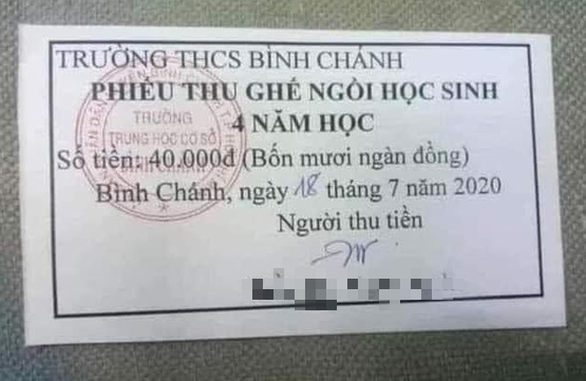 TP.HCM: Trả lại tiền &quot;ghế ngồi học sinh&quot; đã thu của phụ huynh - Ảnh 1.