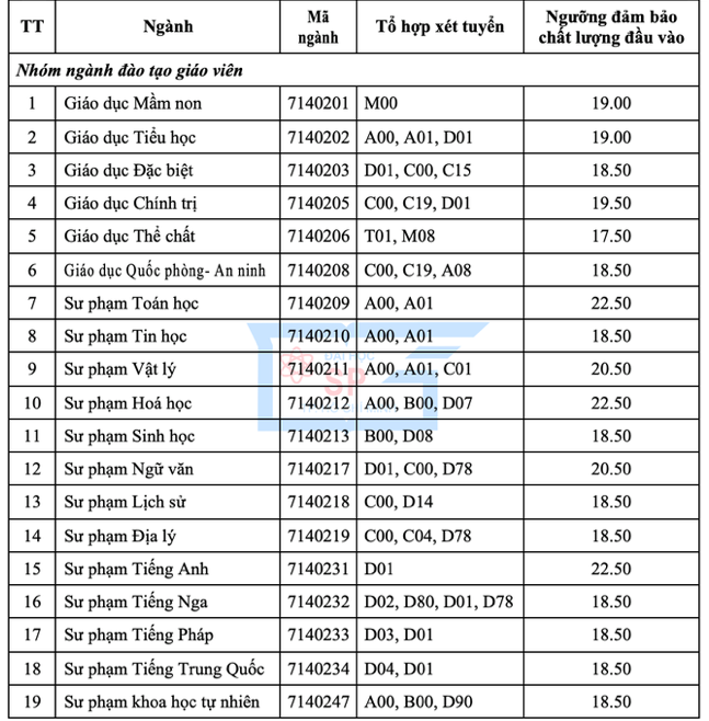 Điểm sàn các trường ĐH đào tạo giáo viên tăng nhẹ - Ảnh 2.