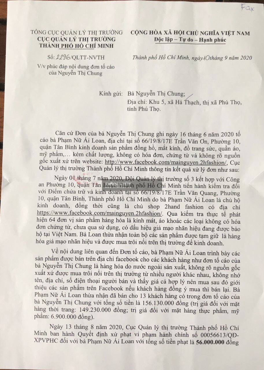 Vụ mẹ trẻ vượt gần 2.000km “làm cho ra nhẽ” vì mua phải hàng giả: Chủ shop 2Hand Fashion “dính” phạt nặng - Ảnh 2.