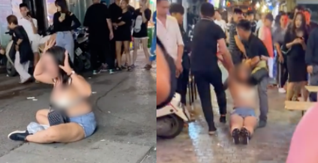 Người phụ nữ lột đồ "ăn vạ" sau khi bị đưa ra khỏi quán bar