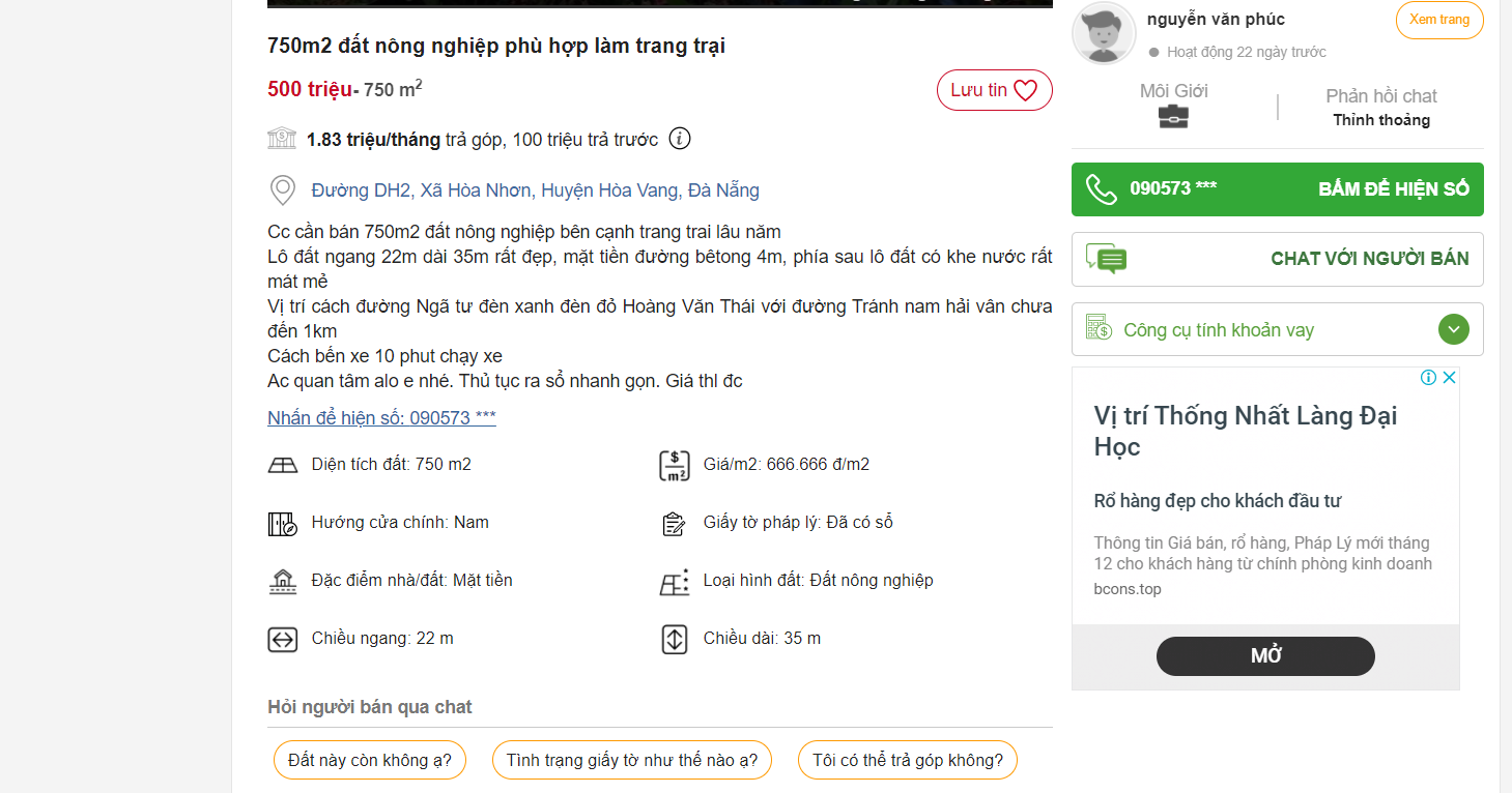 Giá đất nông nghiệp Đà Nẵng &quot;lao dốc&quot; chỉ vài chục ngàn/m2 - Ảnh 1.