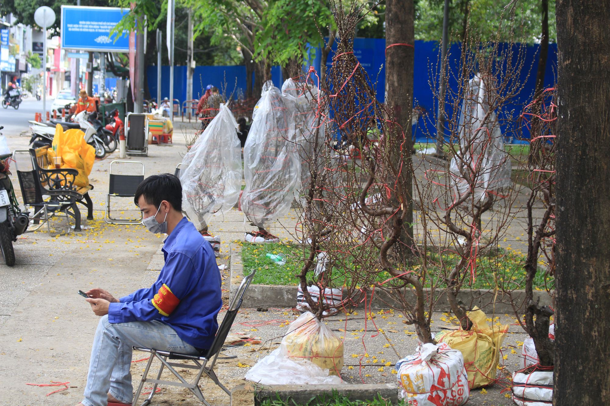 Chợ hoa &quot;nhà giàu&quot; Sài Gòn chỉ còn hơn chục cây đào, nhiều người bắt đầu đổ xô đi mua hoa - Ảnh 12.