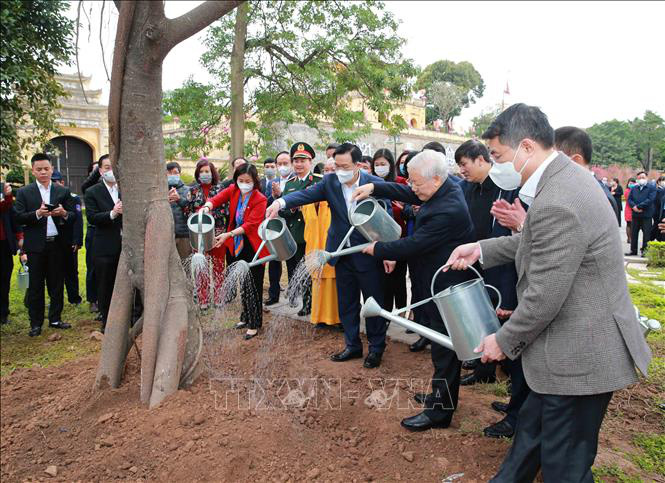 Tổng Bí thư, Chủ tịch nước Nguyễn Phú Trọng trồng cây tại Hoàng thành Thăng Long - Ảnh 5.