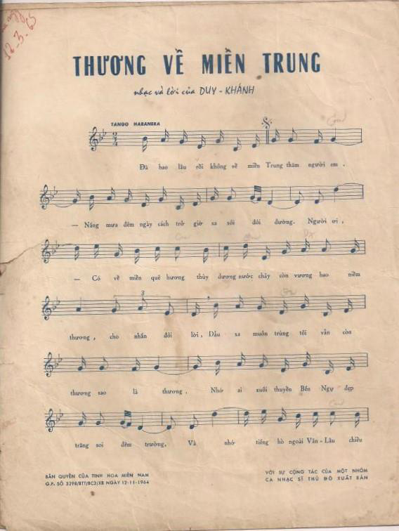 &quot;Thương về miền Trung&quot; của nhạc sĩ Châu Kỳ, ký dưới bút danh duy Khánh từng bị nhầm thành của Minh Kỳ.