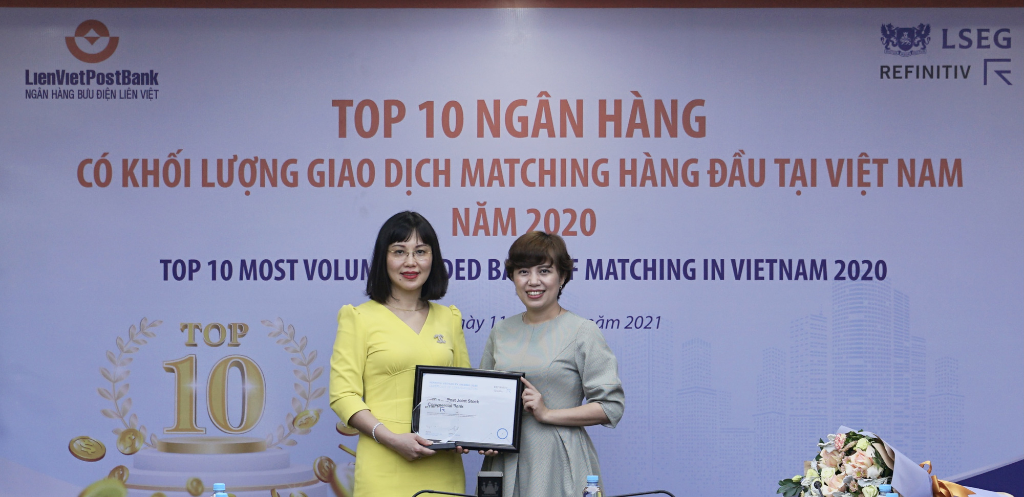 LienVietPostBank được vinh danh trong top 10 Ngân hàng có khối lượng giao dịch Matching lớn nhất thị trường ngoại hối Việt Nam 2020 - Ảnh 1.
