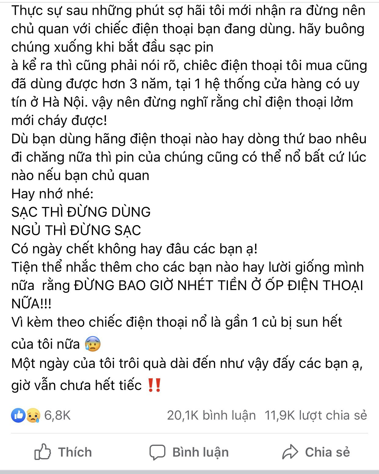 Hà Nội: Nữ sinh suýt mất mạng vì sạc điện thoại qua đêm - Ảnh 2.