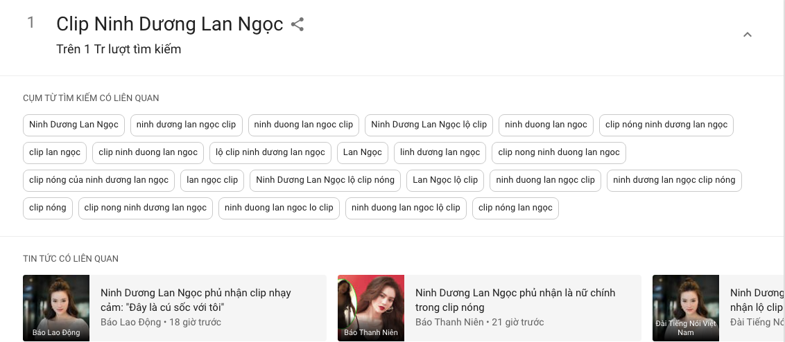 &quot;Hot trend&quot; Google ngày 3/3: Clip Ninh Dương Lan Ngọc, Võ Hoàng Yên  - Ảnh 1.