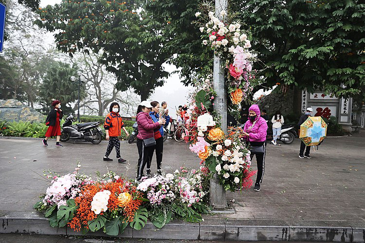 Cột đèn 'nở hoa' giữa trung tâm Hà Nội - Ảnh 1.
