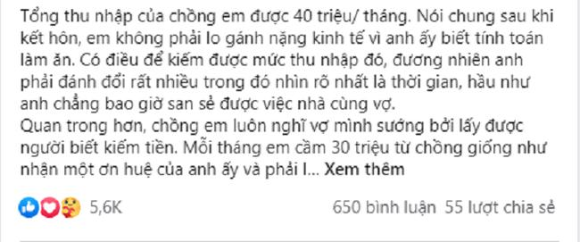 Chồng đưa 30 triệu/tháng rồi bảo vợ sướng hơn tiên,  - Ảnh 1.