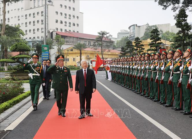 Ảnh: Tổng Bí thư dự Lễ kỷ niệm 70 năm Ngày truyền thống Bệnh viện 108 - Ảnh 1.