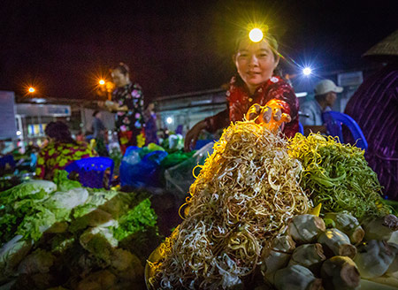 Hậu Giang: Bất ngờ khi bật đèn đi chợ &quot;chồm hổm&quot; độc đáo ở miền Tây sông nước - Ảnh 2.