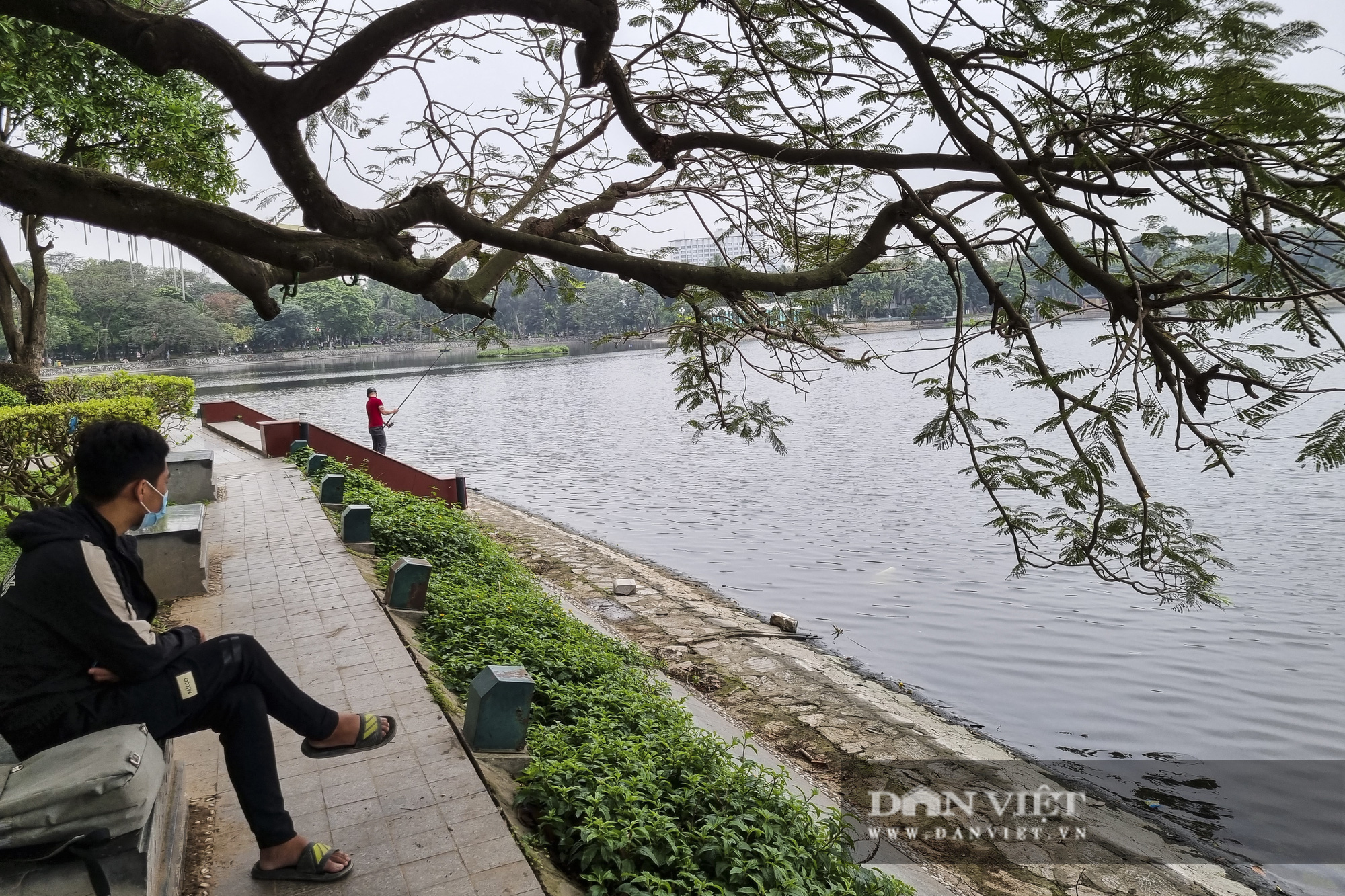 “Cần thủ” ngang nhiên câu cá trộm ở công viên Thống Nhất - Ảnh 7.