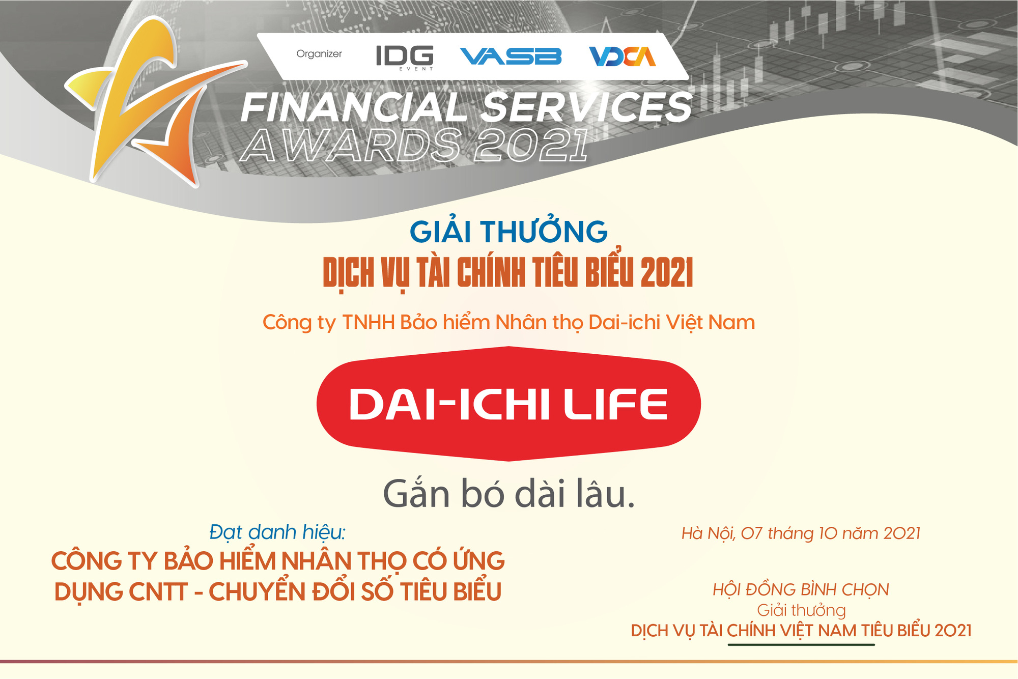 Ứng dụng công nghệ thông tin chuyển đổi số, Dai-ichi Life Việt Nam được vinh danh - Ảnh 1.
