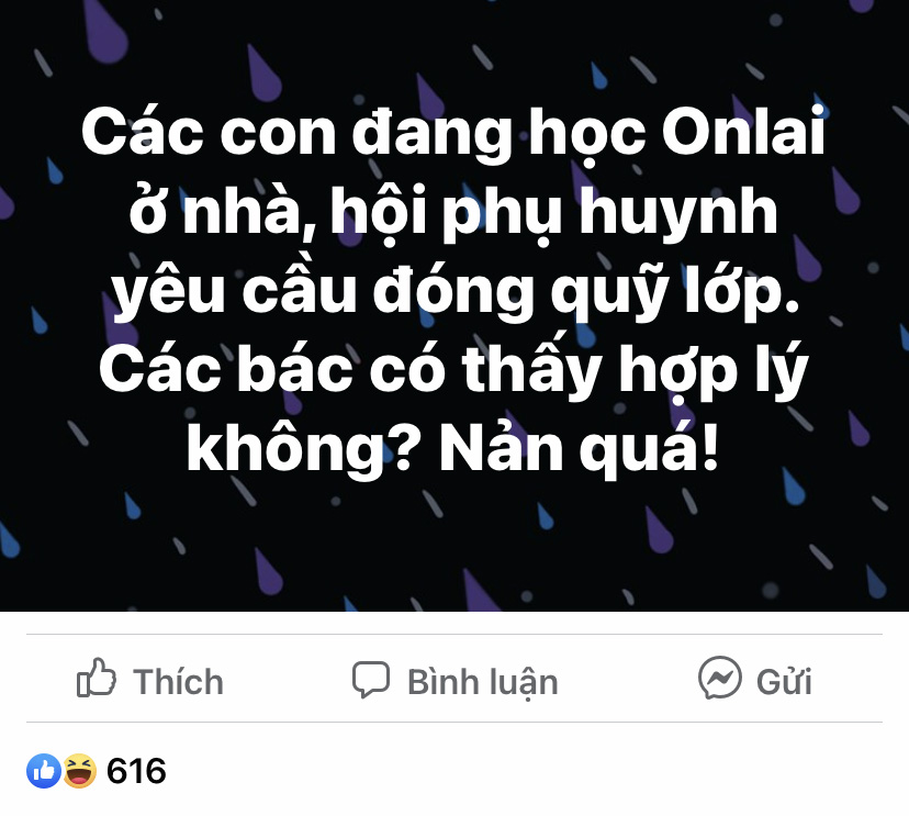 Con học online vẫn phải đóng tiền quỹ lớp, nhiều phụ huynh tranh cãi kịch liệt - Ảnh 1.