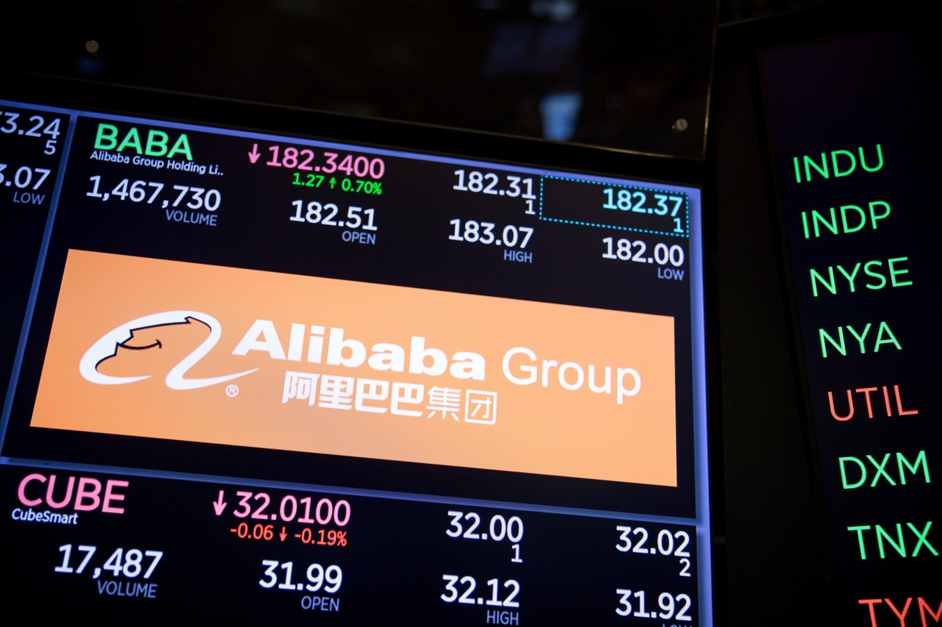 Nhìn chung thì giá trị cổ phiếu của Alibaba giảm mạnh nhất trong năm qua trên toàn cầu. Ảnh: @AFP.