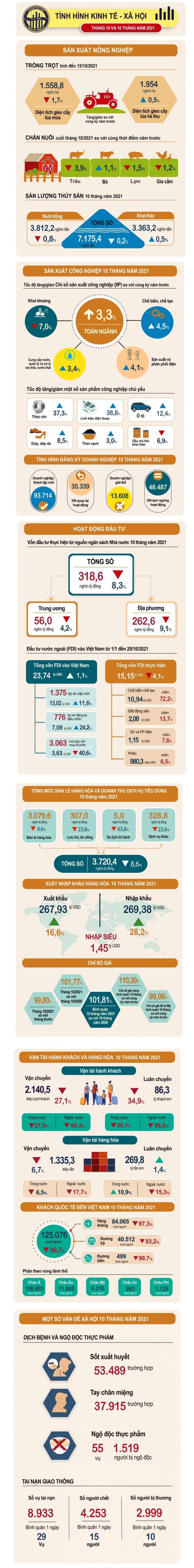 Bức tranh kinh tế - xã hội 10 tháng năm 2021 - Ảnh 1.