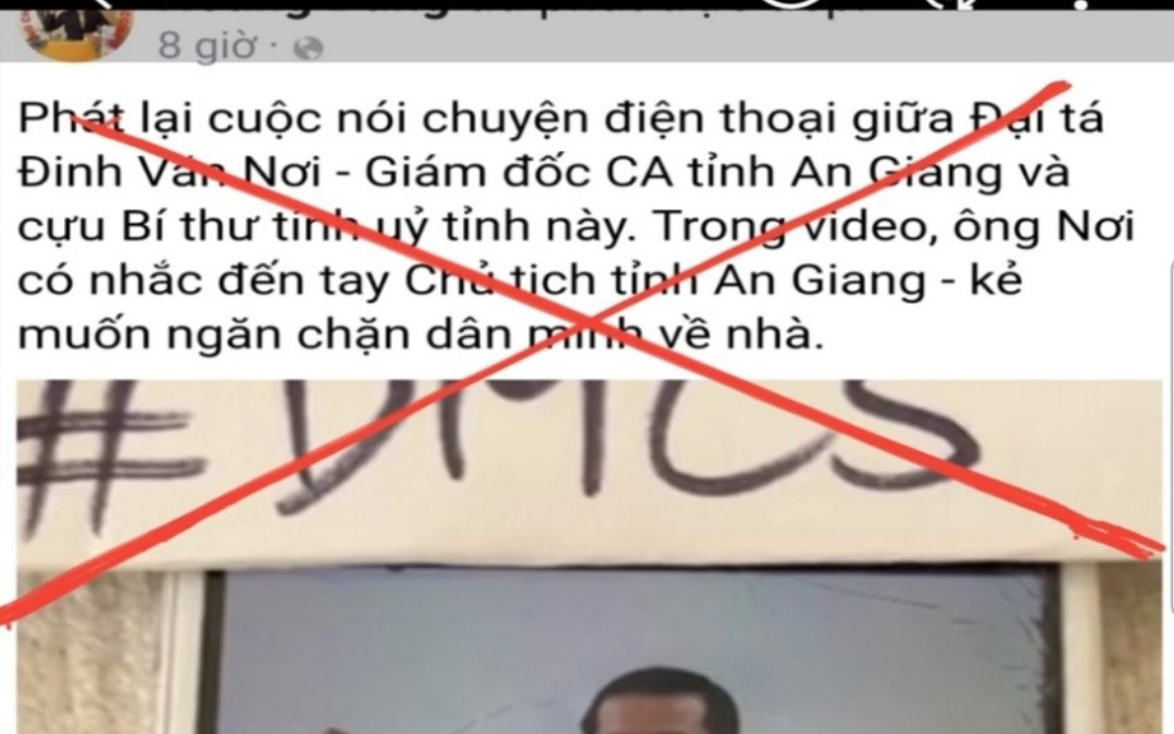 Một số trang phản động tiếp tục mạo danh Giám đốc Công an An Giang nhằm chống phá công tác phòng, chống dịch Covid-19