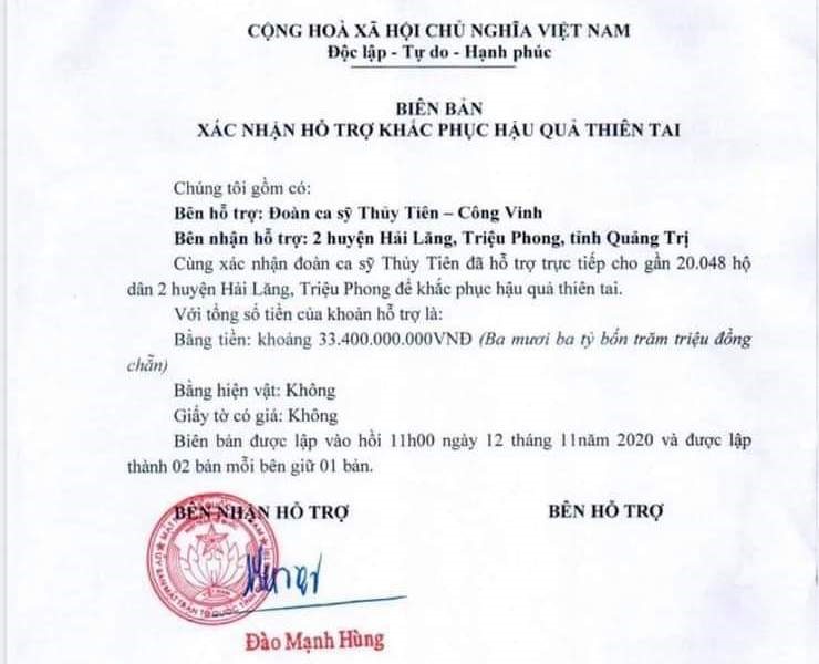 Uỷ ban MTTQVN tỉnh Quảng Trị nói gì về số tiền ca sĩ Thủy Tiên từ thiện trên địa bàn - Ảnh 4.