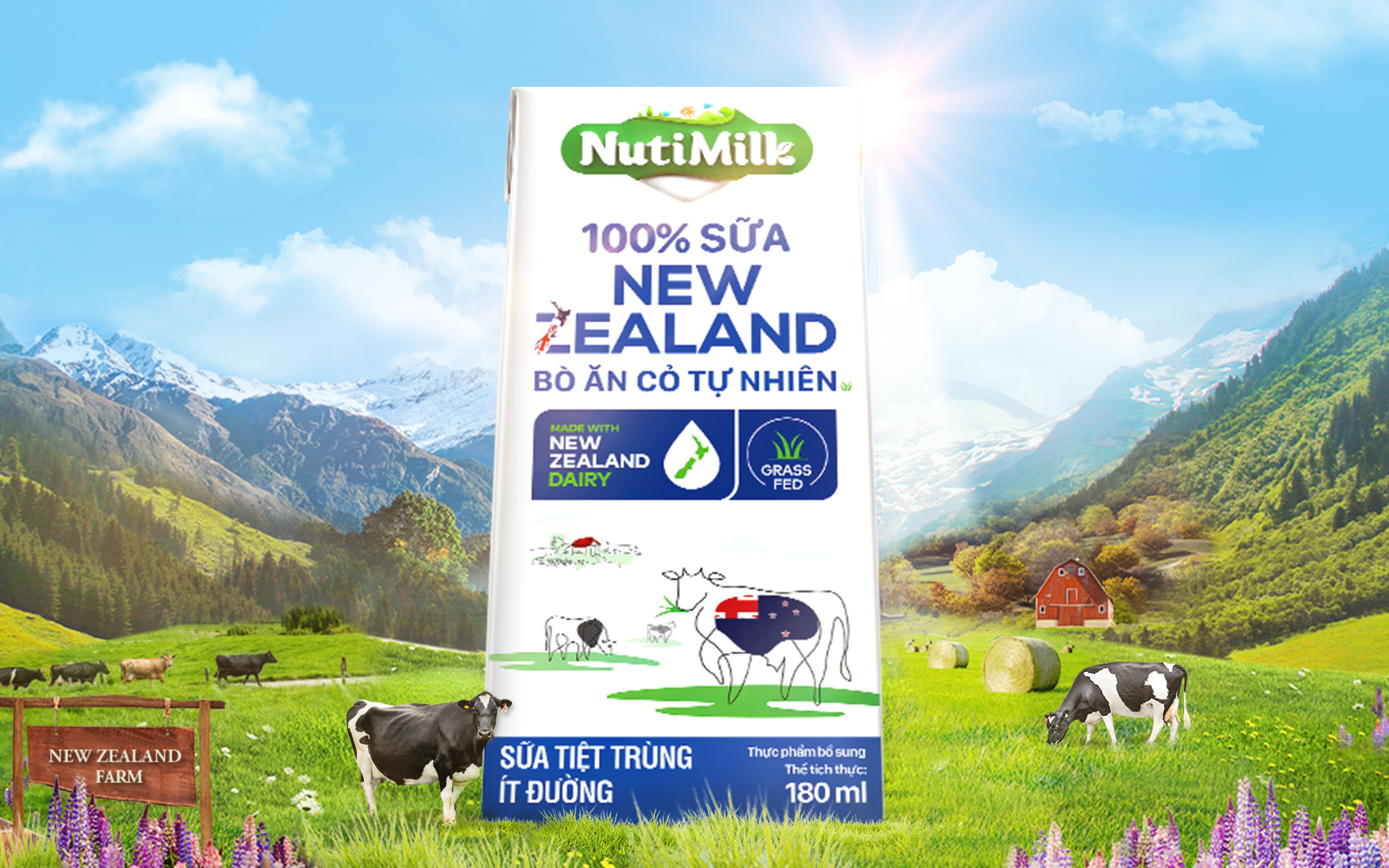 Nutifood hợp tác độc quyền đưa 100% sữa New Zealand bò ăn cỏ tự nhiên về Việt Nam