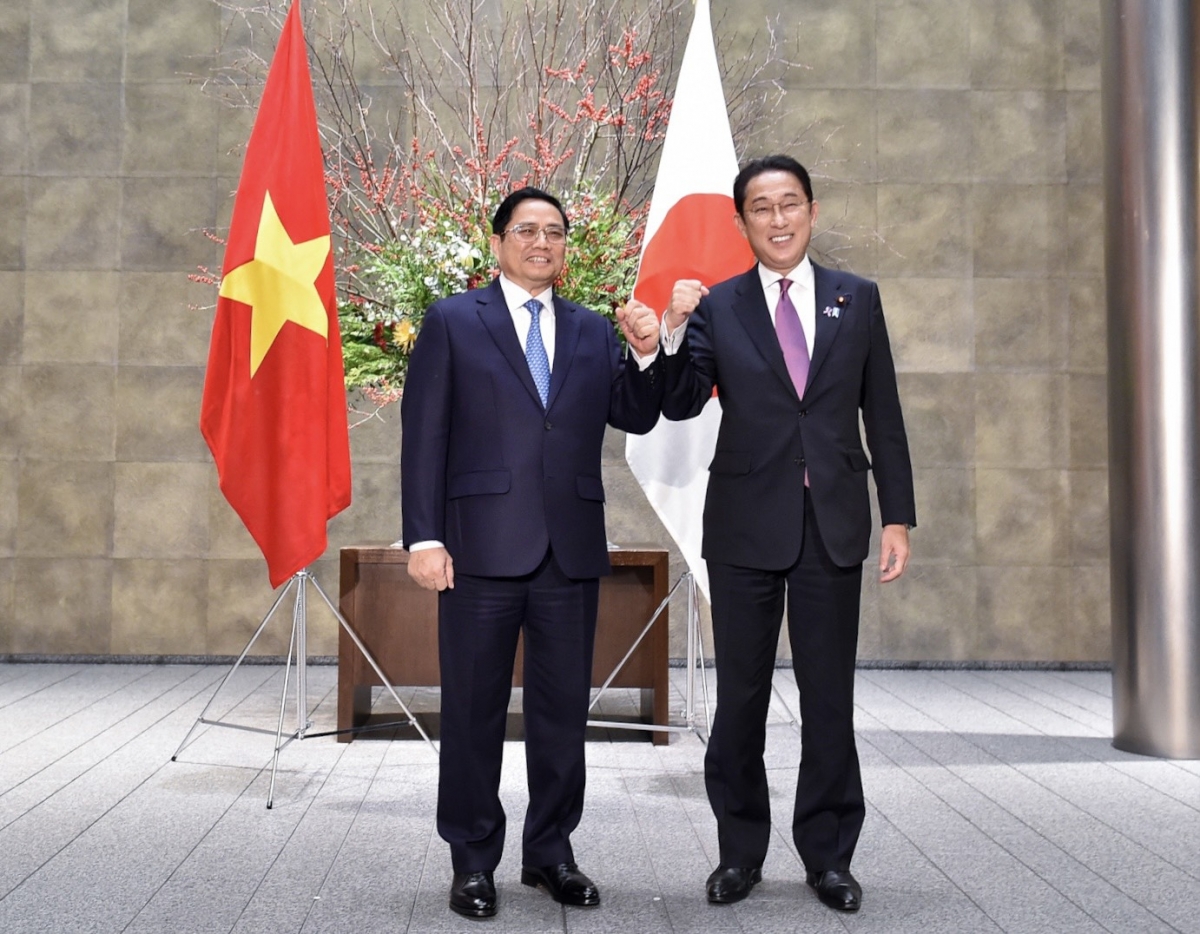 Lễ đón chính thức Thủ tướng Chính phủ Phạm Minh Chính thăm Nhật Bản - Ảnh 1.