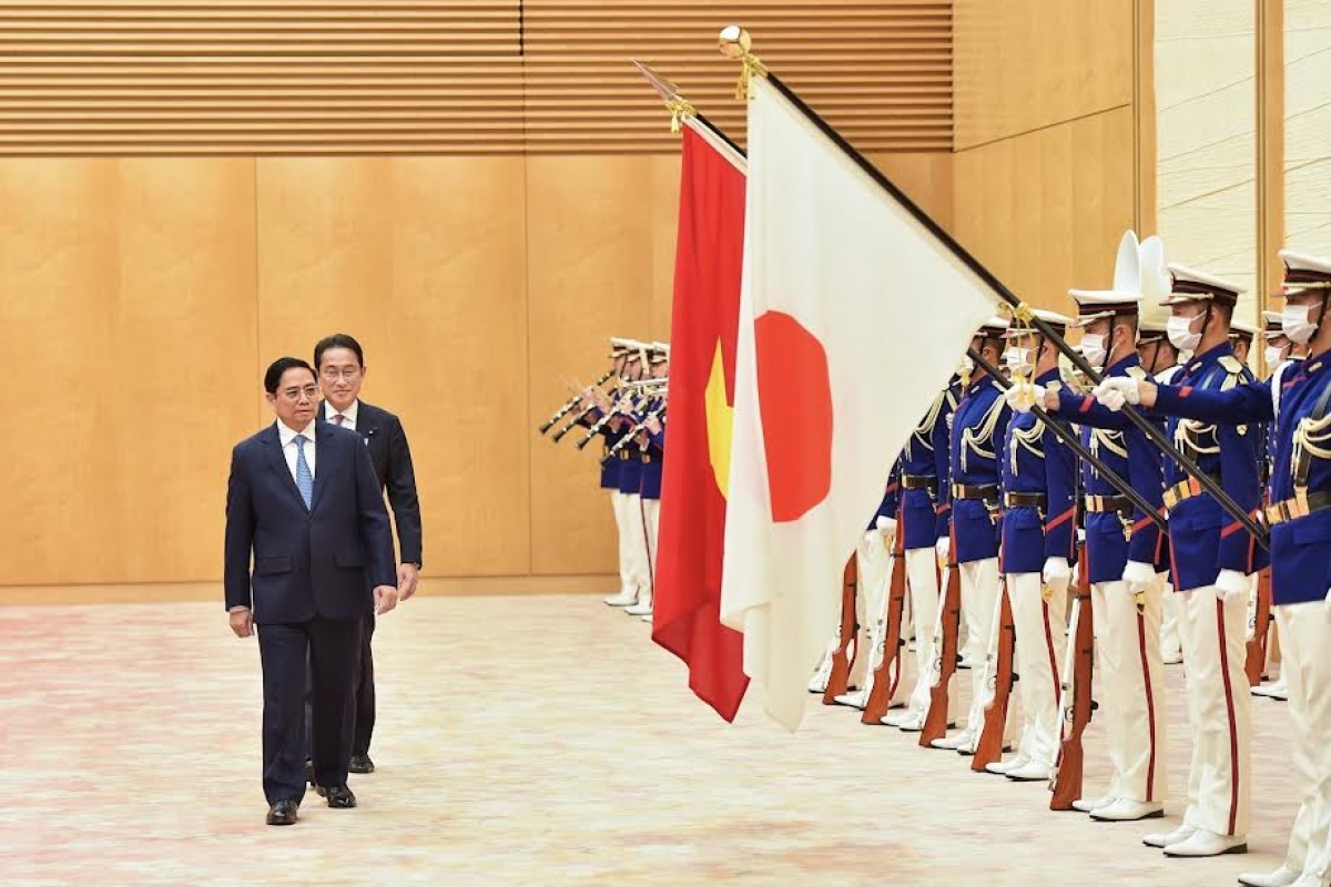 Lễ đón chính thức Thủ tướng Chính phủ Phạm Minh Chính thăm Nhật Bản - Ảnh 2.