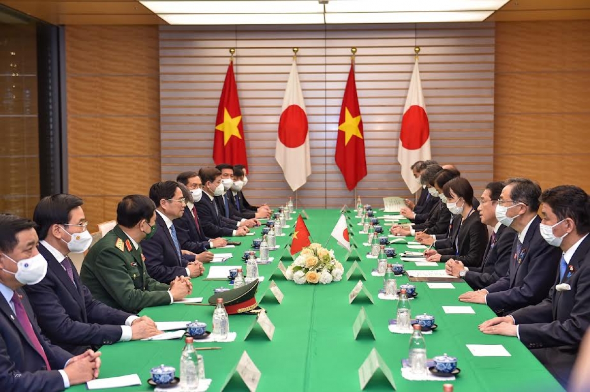 Lễ đón chính thức Thủ tướng Chính phủ Phạm Minh Chính thăm Nhật Bản - Ảnh 5.