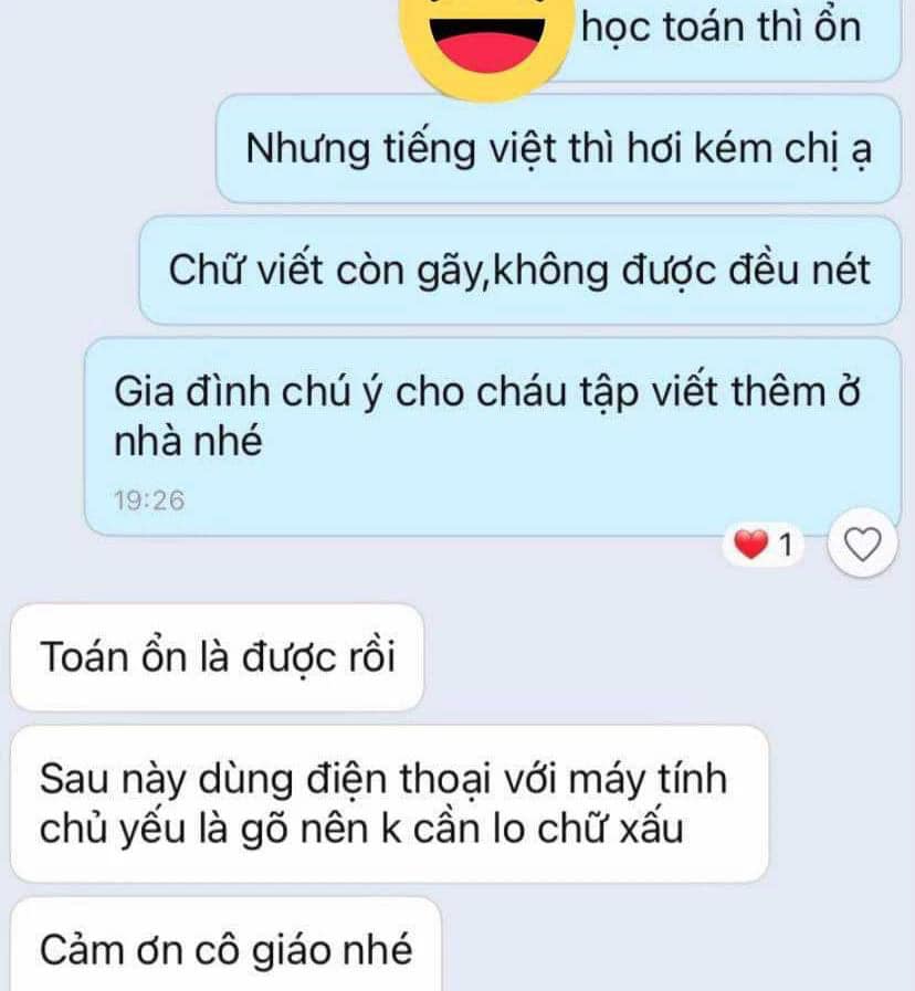 Cô giáo nhắn &quot;Tiếng Việt con hơi kém, viết chữ xấu&quot;, phụ huynh trả lời 3 câu lập tức gây tranh cãi - Ảnh 1.