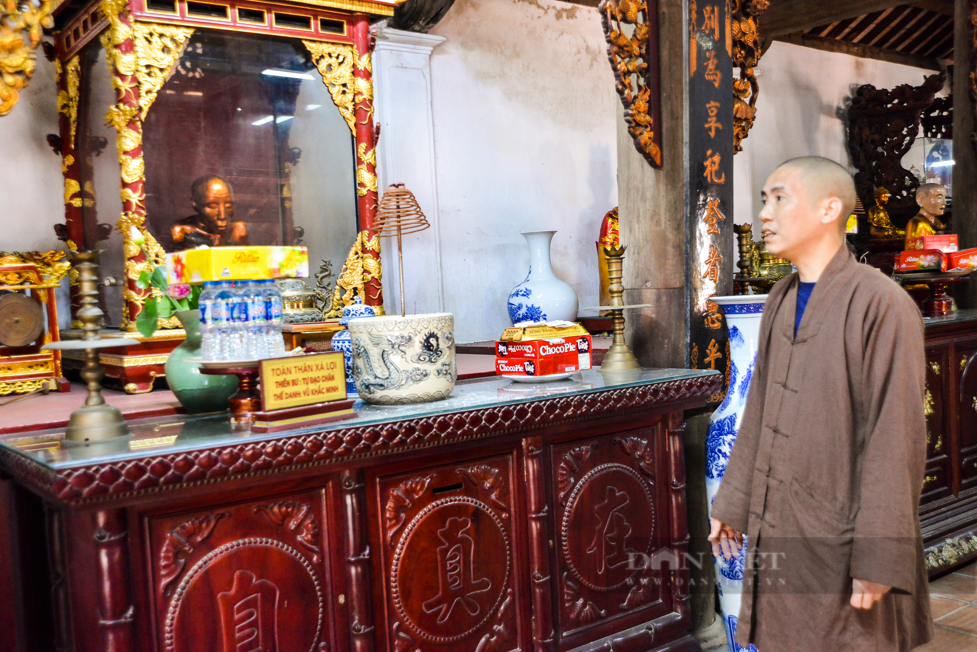 Khám phá chùa Đậu ở huyện Thường Tín (Hà Nội): Bí ẩn về 2 nhà sư ngồi thiền trong thất gần 400 năm - Ảnh 2.