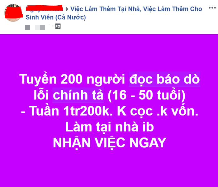 Lừa đảo tìm việc làm gia tăng dịp cận Tết  - Ảnh 1.