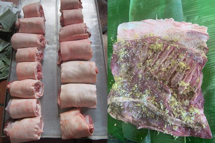 Thái Bình: Đặc sản chế biến độc lạ, tên cũng lạ giò &quot;giải ngấy&quot; làm từ thịt lợn nguyên tảng - Ảnh 2.
