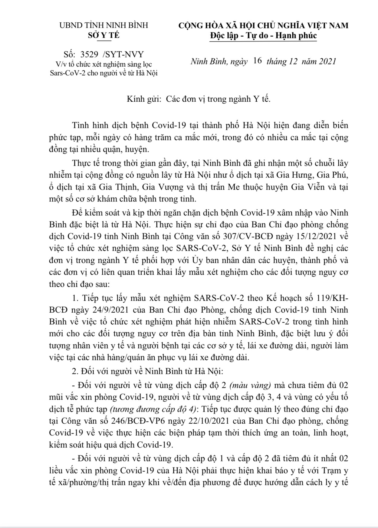 Lãnh đạo tỉnh Ninh Bình nói gì về “cách ly tất cả người về từ Hà Nội” - Ảnh 2.