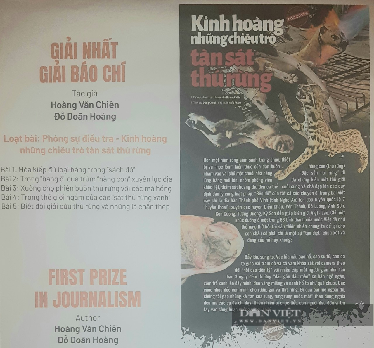 Báo điện tử Dân Việt lần thứ hai liên tiếp đoạt Giải báo chí bảo vệ động vật hoang dã - Ảnh 3.