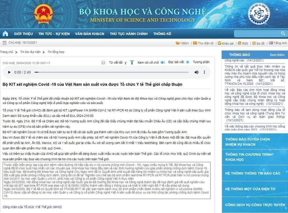 Bộ KHCN cung cấp thông tin sai sự thật về kit test của Việt Á, phải chịu trách nhiệm gì? - Ảnh 1.