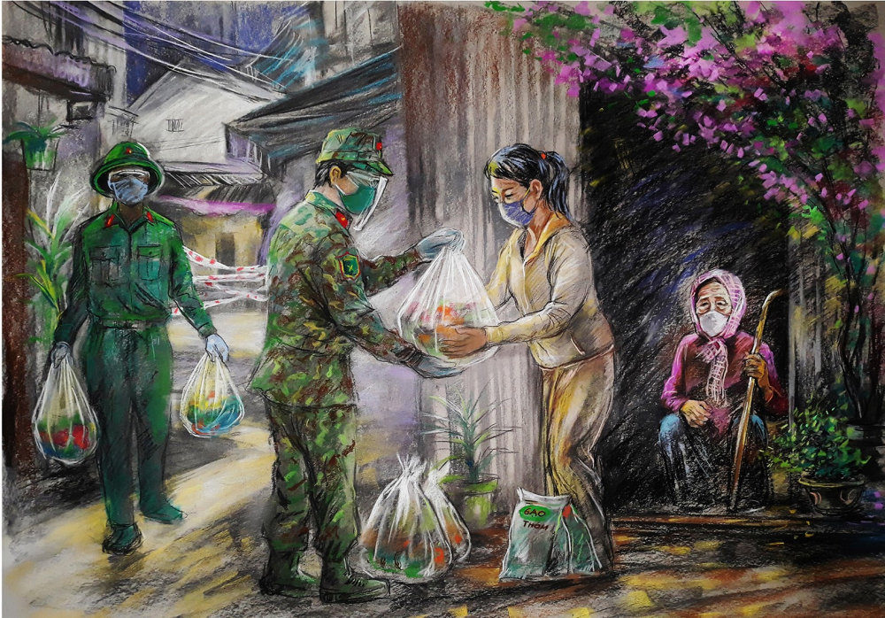 Tranh vẽ gánh hàng rong Hà Nội giành giải nhất cuộc thi Hà Nội là  Văn  hóa  Vietnam VietnamPlus