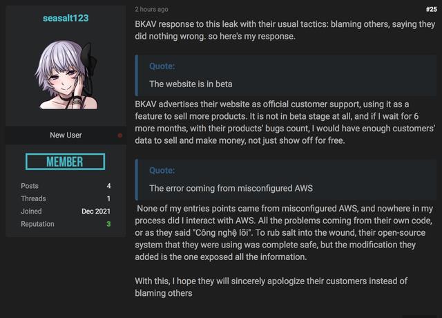 BKAV thông tin chính thức về việc bị hacker phát tán thông tin người dùng - Ảnh 3.