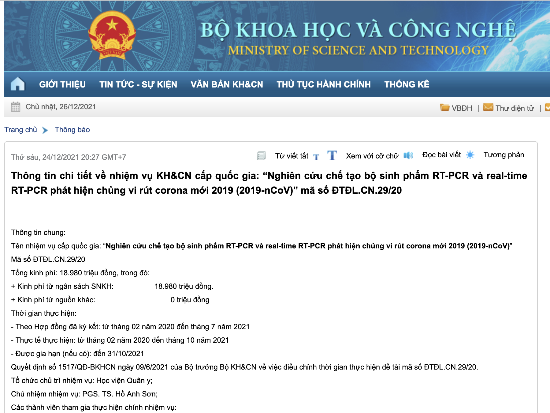 Bộ KH&CN: Công ty Việt Á được cấp kinh phí gần 19 tỷ để nghiên cứu kit test - Ảnh 1.