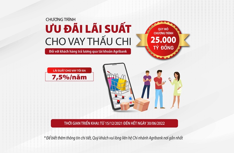 Agribank dành 25.000 tỷ đồng với lãi suất ưu đãi cho vay thấu chi đối với khách hàng trả lương qua tài khoản - Ảnh 1.