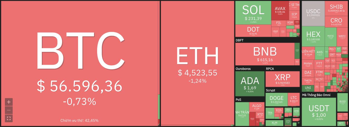 Giá Bitcoin hôm nay 3/12: Bitcoin dao động quanh mức 57.000 USD, thị trường giằng co - Ảnh 6.