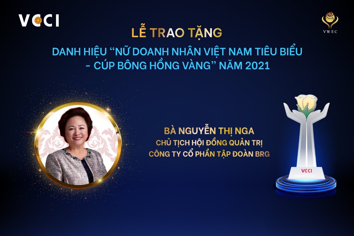 Chủ tịch Tập đoàn BRG lần thứ 5 vinh dự nhận danh hiệu “Nữ Doanh nhân Việt Nam tiêu biểu – Cúp Bông Hồng Vàng” - Ảnh 1.