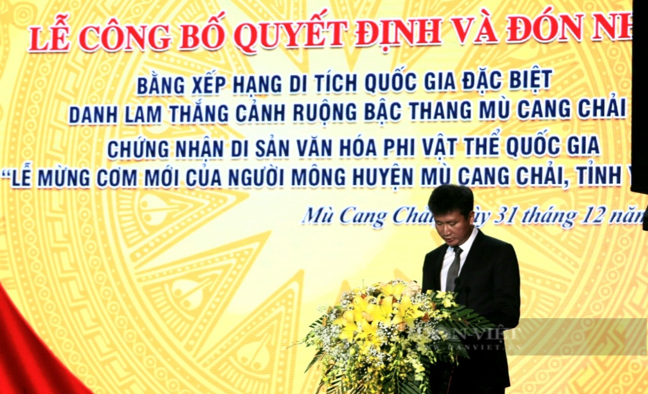 Yên Bái:Bằng xếp hạng Di tích Quốc gia đặc biệt Ruộng bậc thang và di sản phi vật thể Quốc gia lễ mừng cơm mới - Ảnh 2.