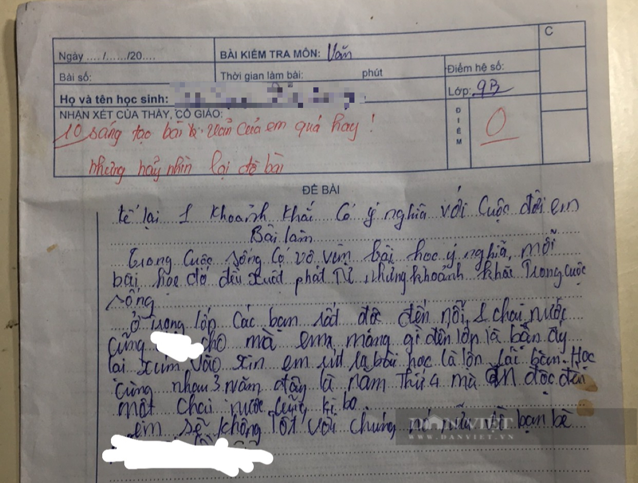 Bài Văn của nam sinh lớp 9 khiến cô giáo lập tức hạ bút cho 10 điểm vì... &quot;sáng tạo quá hay&quot; - Ảnh 1.