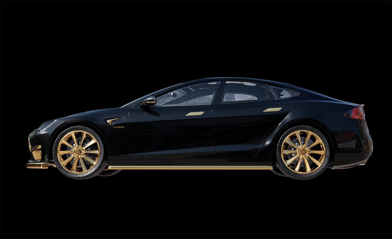 Tesla Model Excellence mạ vàng 24K, siêu phẩm đắt nhất và có thể là xấu nhất - Ảnh 2.