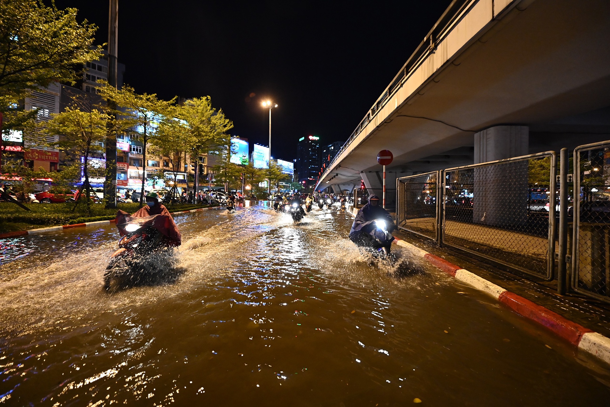 Bắt cá giữa đường sau mưa ngập ở Hà Nội - Ảnh 14.