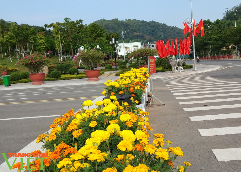 Thành phố Sơn La: Trang hoàng cờ hoa, băng rôn, khẩu hiệu trước ngày bầu cử - Ảnh 6.