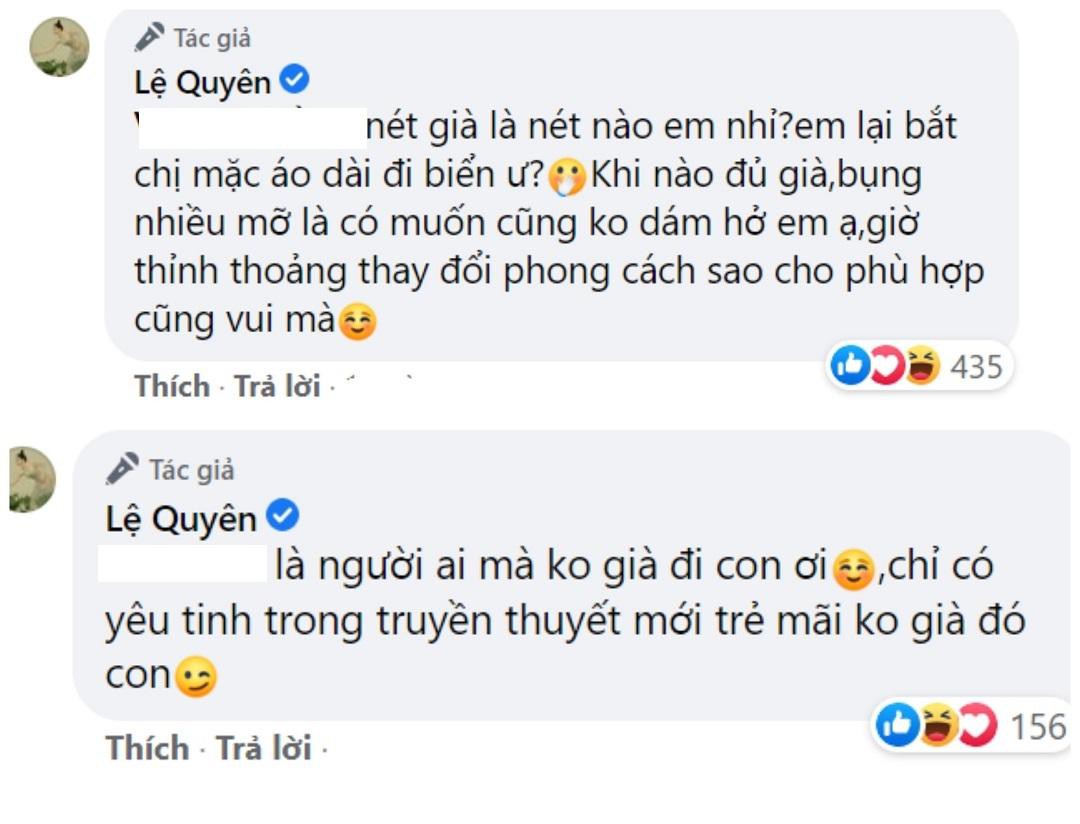 Lệ Quyên đáp trả dân mạng khi bị chê già: ‘Chỉ có yêu tinh mới trẻ mãi thôi’ - Ảnh 3.