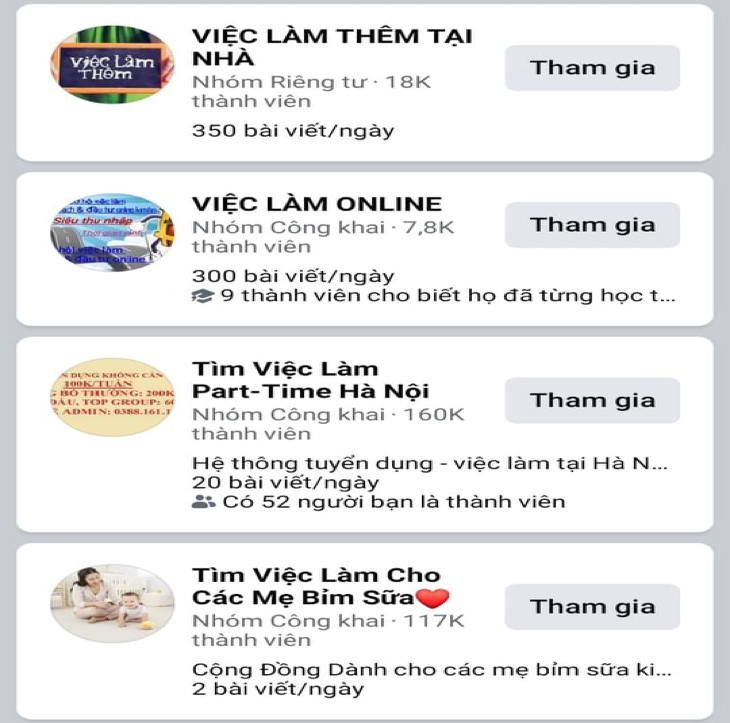 Vô vàn các hội nhóm tìm việc làm trên mạng mùa dịch Covid -19